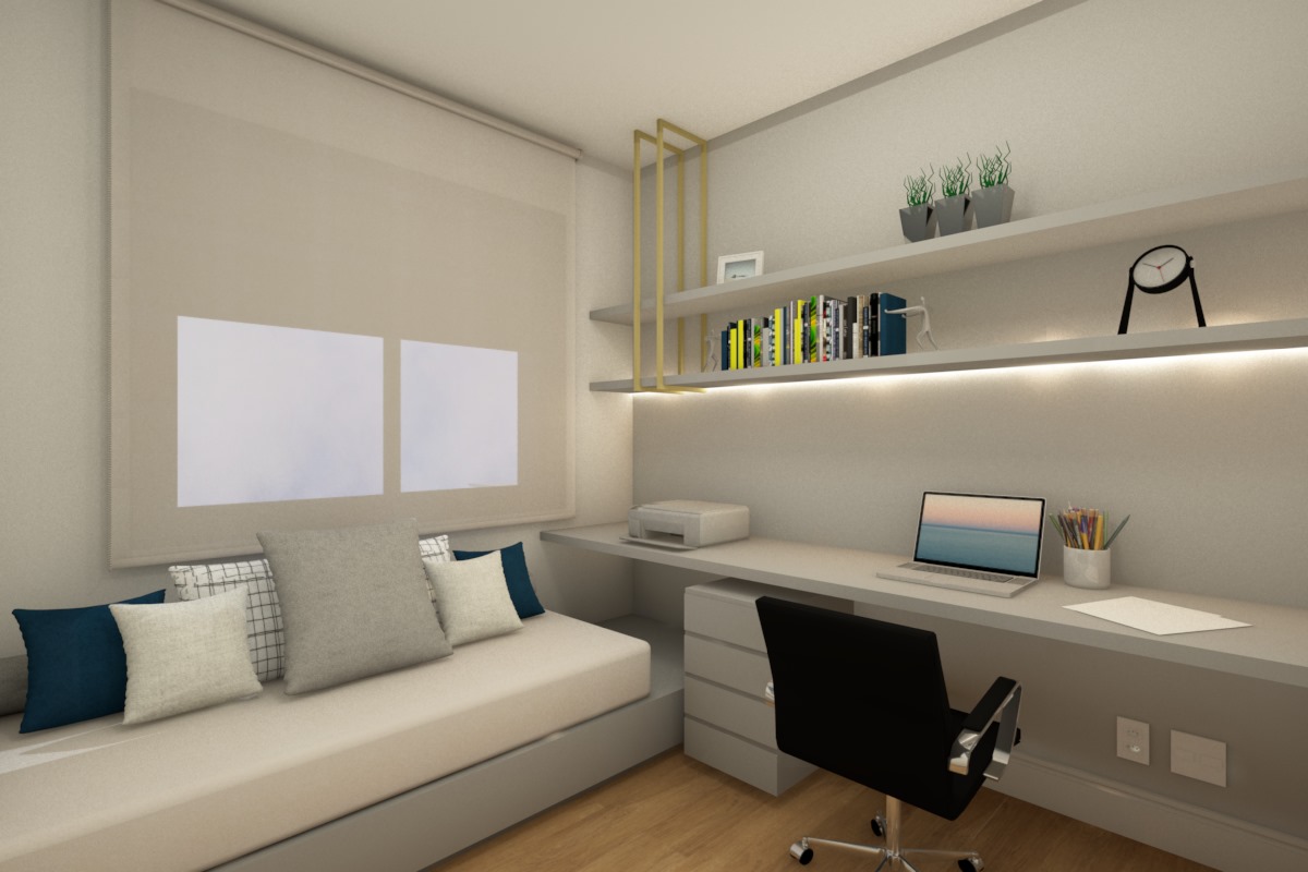 Projeto EV escritório + quarto de hóspedes